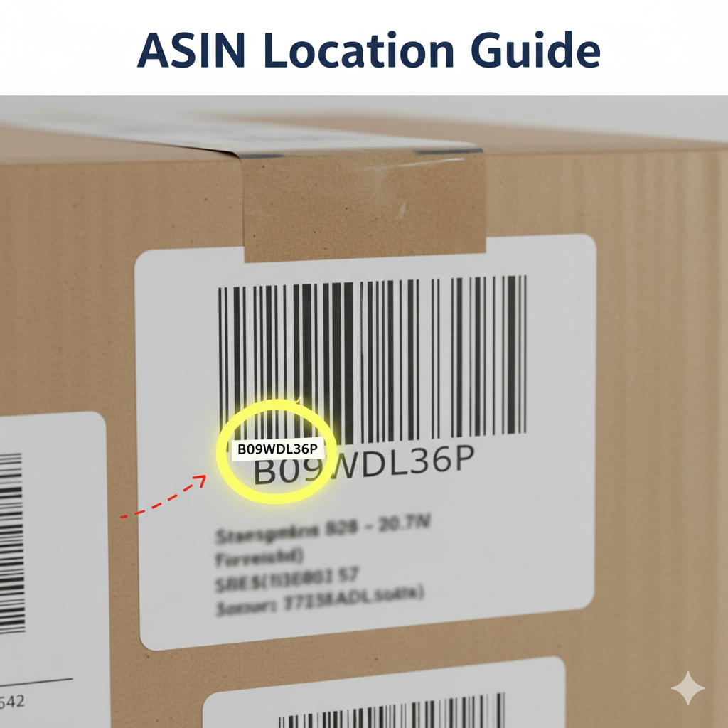 how to find asin number on box